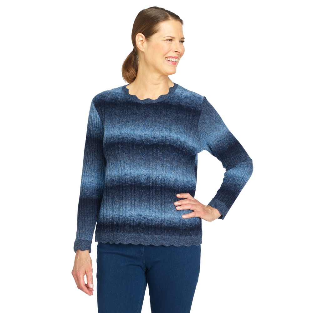 Alfred Dunner Navy Ombre Sweater